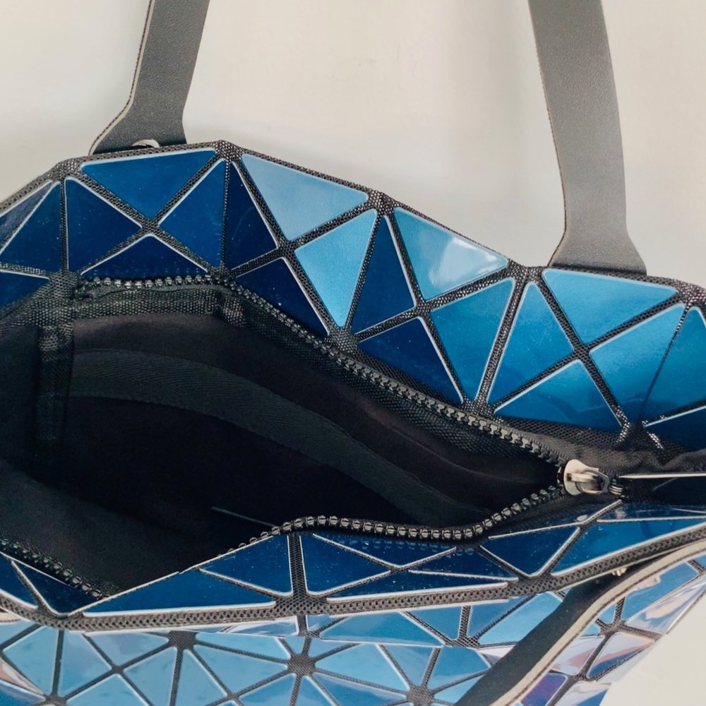 Vinyl Lucent Triangular Geometric Metallic Tote B… - image 3